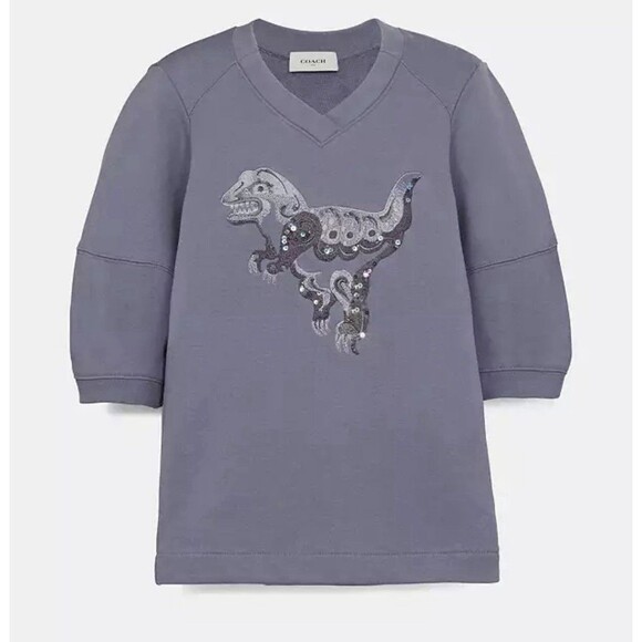 Coach Rexy By Zhu Jingyi Short Sleeve Sweatshirt Women’s Small - Picture 2 of 12